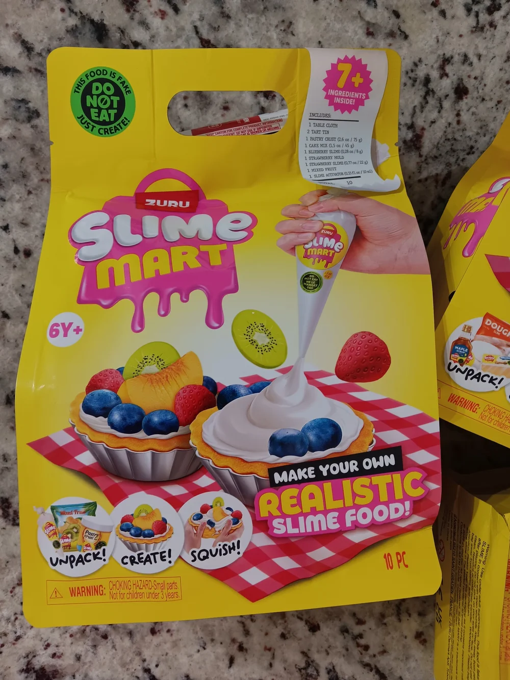 Slime Mart Realistic Slime Food - Waffles, Fruit Tart, Strawberry Cheesecake